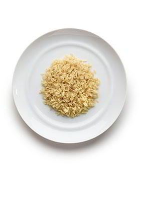 3-6 años: Arroz, cuscús o quínoa 7-8 cucharadas soperas en cocido. 50-60 gramos en crudo