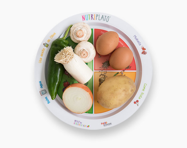 Receta: Huevos revueltos con puerro, pimiento verde, champiñones, cebolla y patata