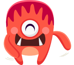 Dibujo de monstruo feliz
