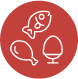 Iconos de carne y pescado
